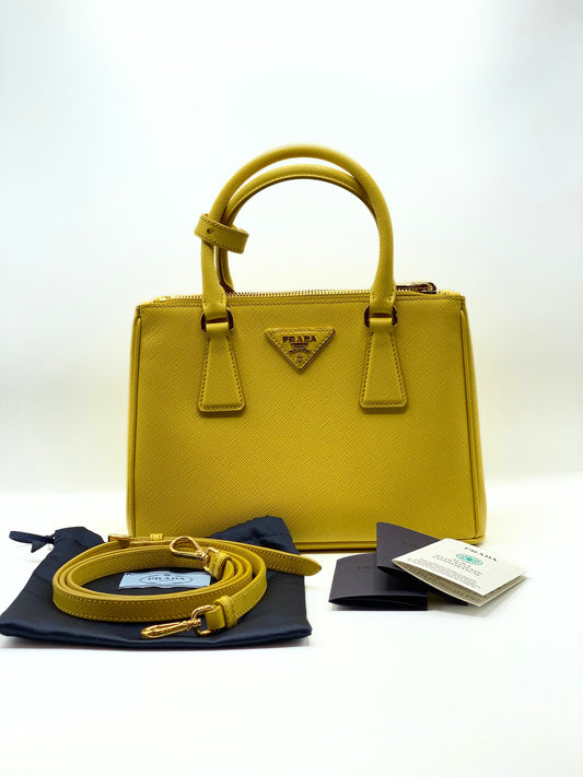 PRADA | Galleria Small in Yellow Saffiano