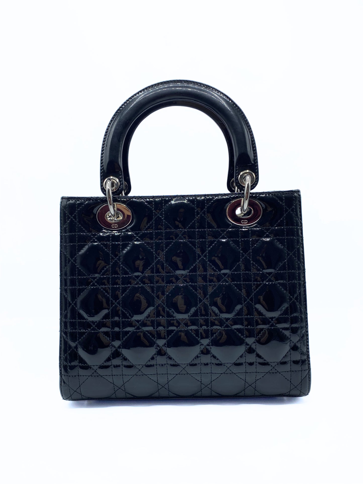 DIOR | Lady Dior Medium Black Pattent Leather