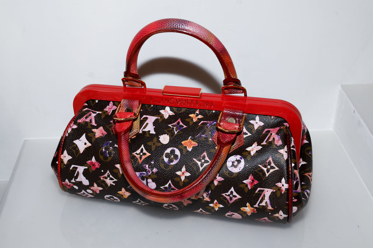 Louis Vuitton Cherry Black Watercolor Aquarelle Papillon Frame Bag