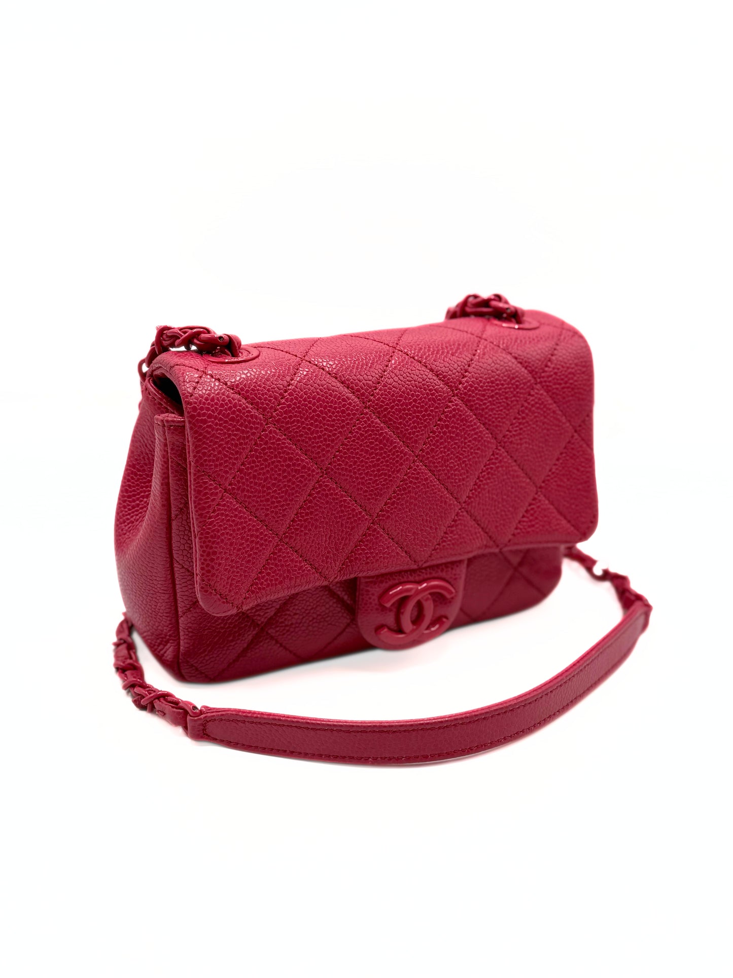 CHANEL | Pink Caviar Quilted Incognito Mini Square Flap Bag