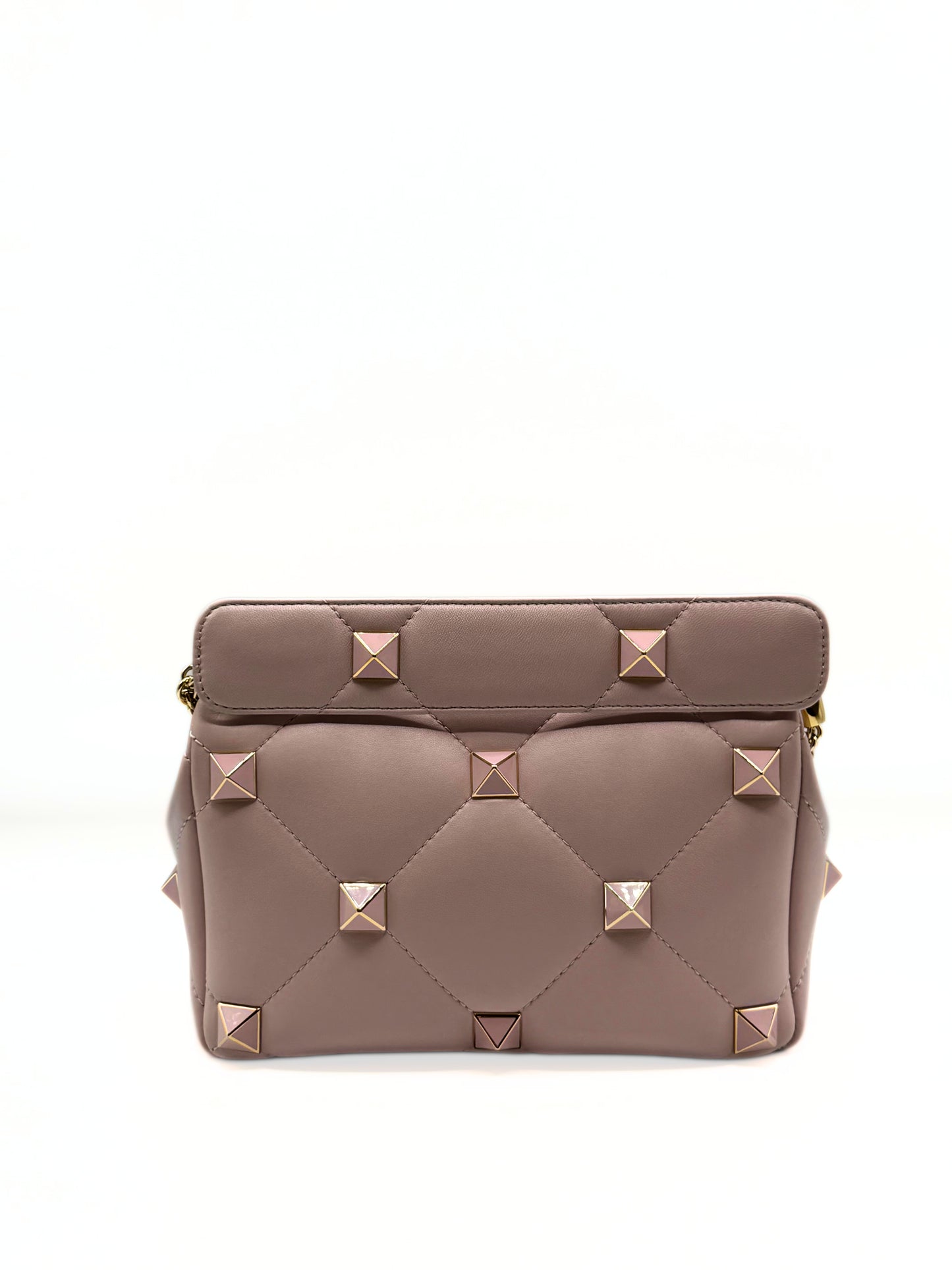 VALENTINO | Nappa Enamel Medium Roman Stud Shoulder Bag