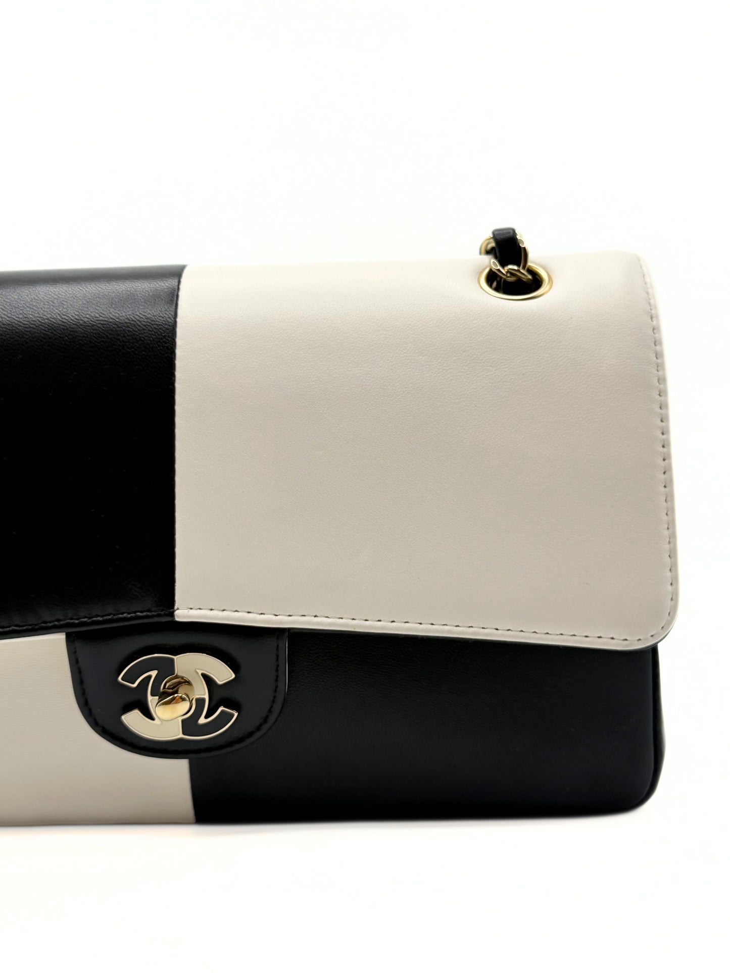CHANEL | Medium Classic Bicolor Geometric Colorblock Double Flap Bag