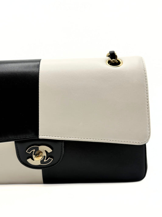 CHANEL | Medium Classic Bicolor Geometric Colorblock Double Flap Bag