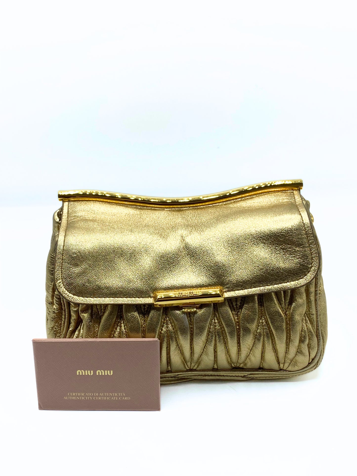 MIU MIU | Pochette Gold Matelassé