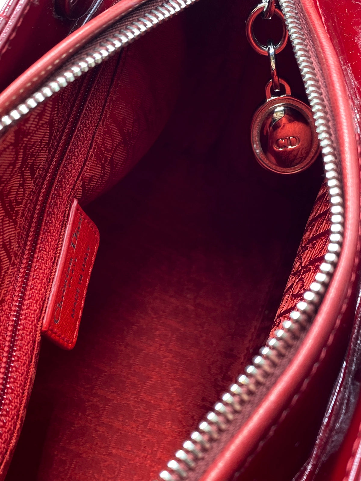 DIOR | Lady Dior Medium Bordeaux Pattent Leather