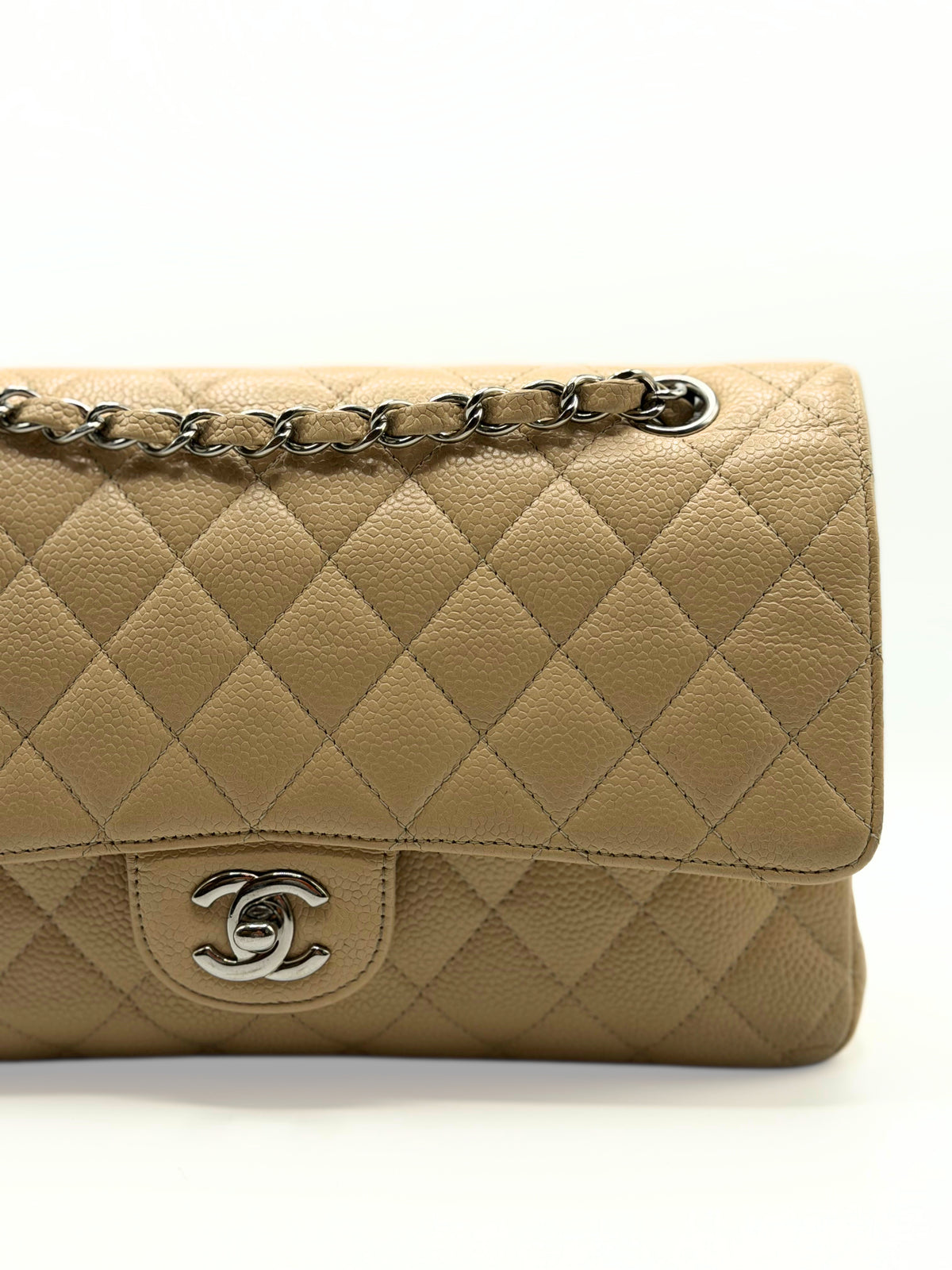 CHANEL | Timeless Double Flap Light Beige Caviar