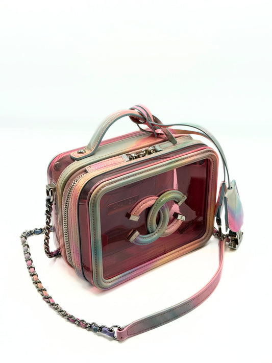 CHANEL |  20C Iridescent Rainbow Filigree PVC CC Vanity Case