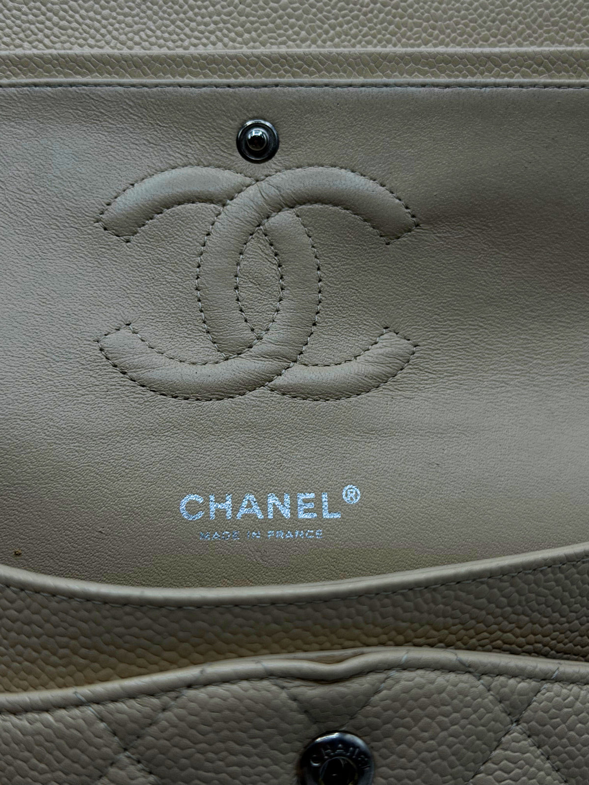 CHANEL | Timeless Double Flap Light Beige Caviar