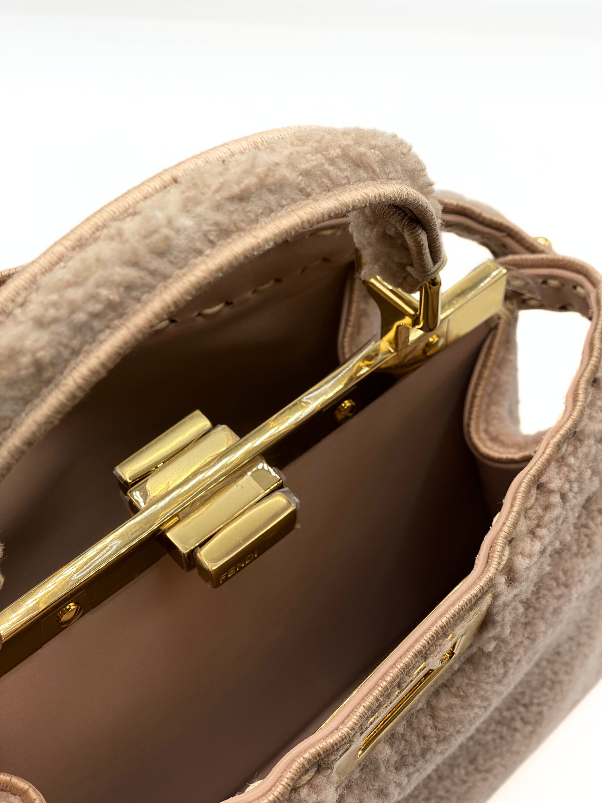 FENDI | Peekaboo Selleria Small Sheepskin Beige