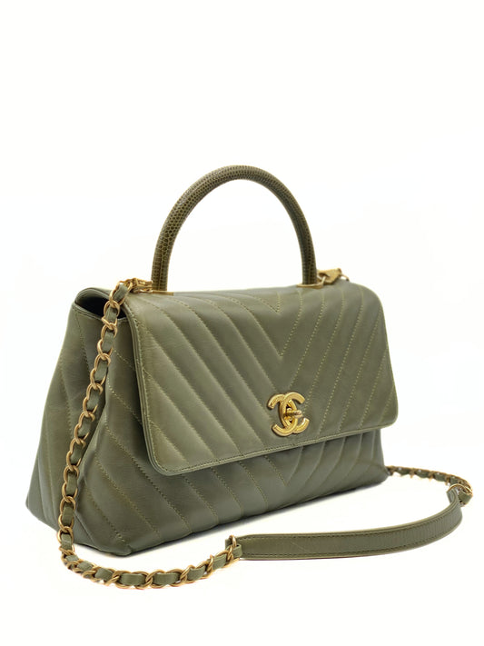CHANEL | Coco Handle Olive Green