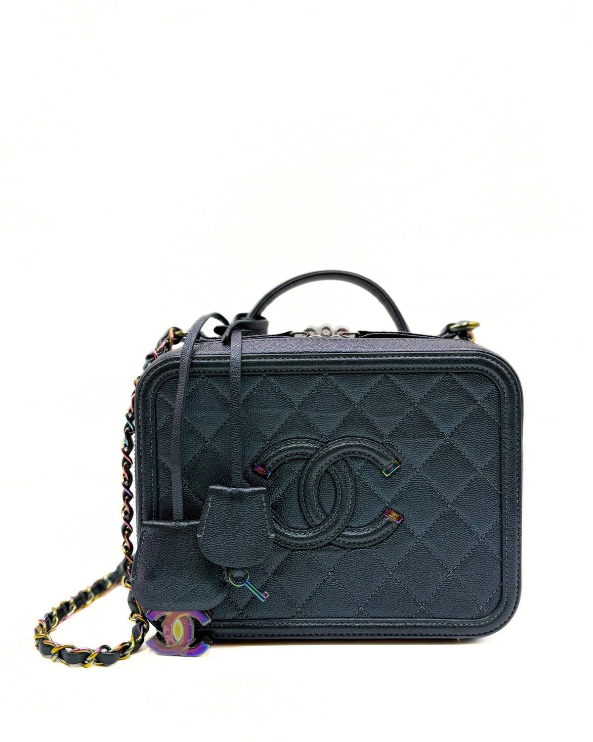CHANEL | Vanity Medium Filigree Iridescent Green